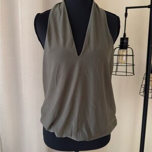 Express Elegant Olive Green Halter Top Size Small NWT